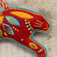 Image 2 of Red Leaping Hare Decoration