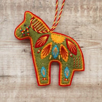 Image 1 of Green Horse Decoration