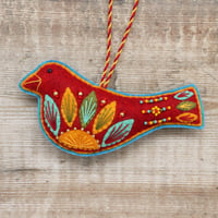 Image 1 of Red Bird Christmas Decoration