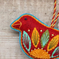 Image 2 of Red Bird Christmas Decoration