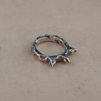 Image 1 of SKULLBITER // SANDCAST STERLING SILVER RING (7.5)