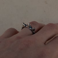 Image 5 of SKULLBITER // SANDCAST STERLING SILVER RING (7.5)