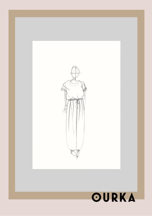 Image of CROQUIS TENUE ORIGINALE OURKA 18x24cm