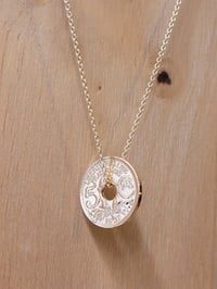 Commande sur mesure : collier monnaie 5 centimes lindauer plaque or - chaine plaque or 