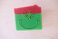 Image 1 of A Mean One Grinch Vegan Soap Bar  | Scent: Apple + Cranberry + Cinnamon + Spice