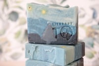 Image 1 of Woodsy Man Alpine Nightscape Mountain Rugged Vegan Artisan Soap Bar | Scent: Fir + Pine + Cedar