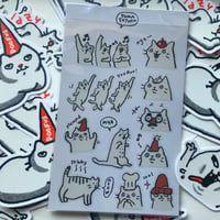 Image 2 of Silly Cats Sticker Sheet