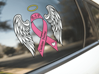 Image 2 of 🎗️ Breast Cancer Ribbon w/Angel Wings 🎗️