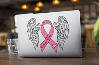 Image 3 of 🎗️ Breast Cancer Ribbon w/Angel Wings 🎗️