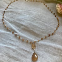 Image 4 of Chalcedony Hessonite Garnet Sterling Silver Necklace