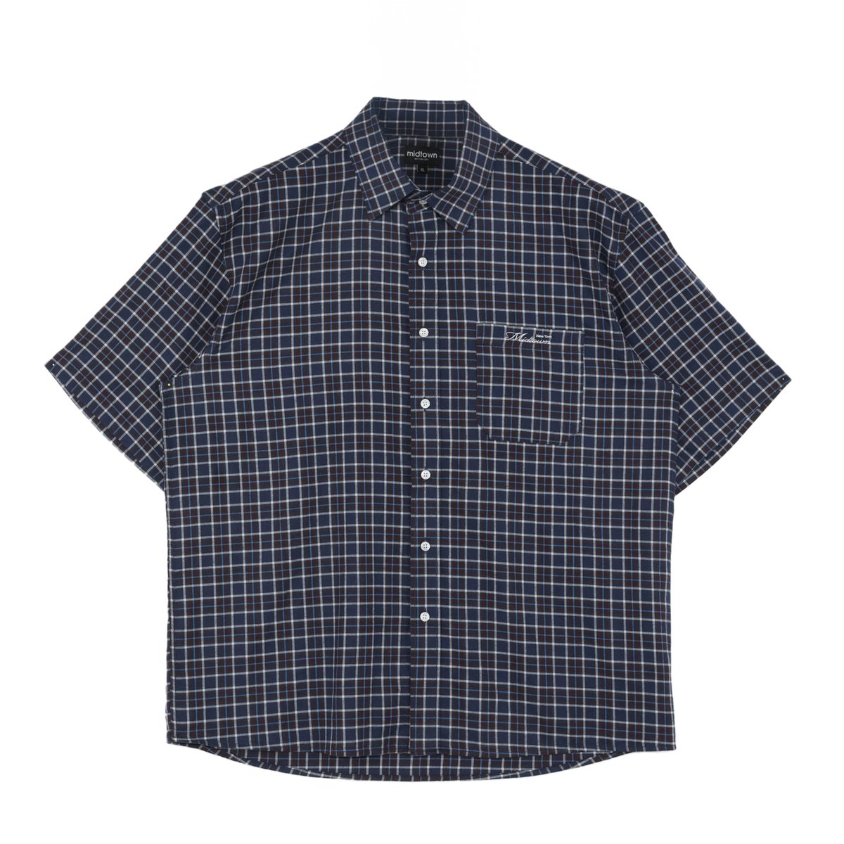 Image of script button-up [blue]