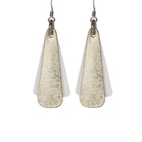 Australian leather earrings - 'Belle'. Gold, white [BGW-806]