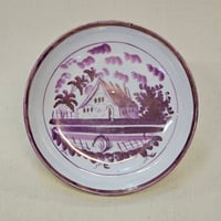 Image 1 of Antique Georgian Pink Sunderland Lustre Saucer c. Early 1800s