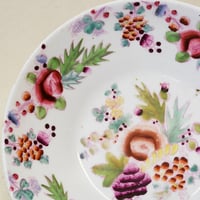 Image 2 of Antique Georgian Hand-Painted Rose & Thistle Saucer