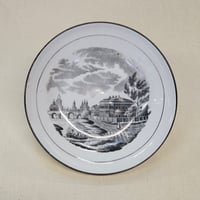 Image 1 of Antique Georgian Black & White Porcelain Saucer c.1810