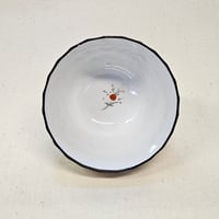 Image 2 of Antique Floral Black & Orange Georgian Tea Bowl, c. Late 18th Century