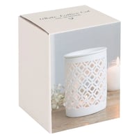 Image 3 of White Matte Lattice Oil Burner and Wax Warmer