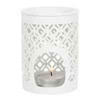 Image 4 of White Matte Lattice Oil Burner and Wax Warmer