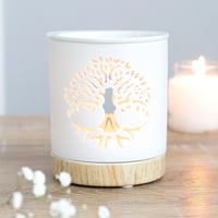 Image 1 of White Tree of Life Oil Burner and Wax Warmer