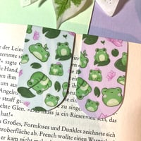 Image 1 of Set of cute frogs magnetic bookmarks 