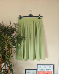 Image 1 of Vintage lime green pleated a-line skirt