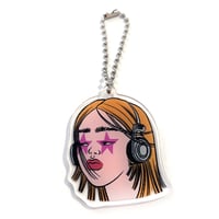 Image 1 of Face Keyring (Headphones Girl)