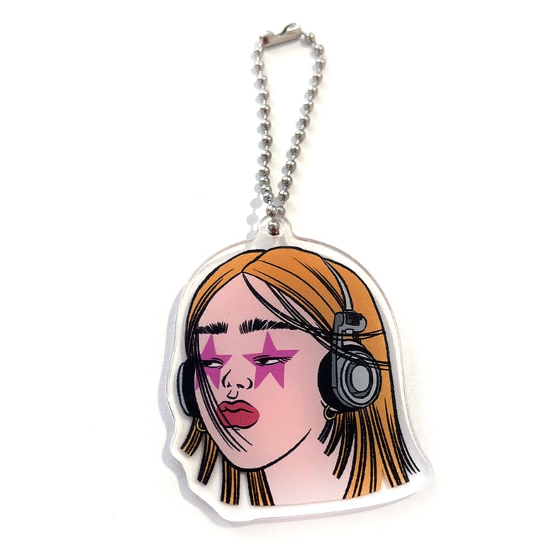 Image of Face Keyring (Headphones Girl)