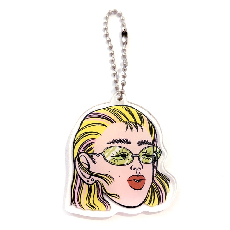 Image of Face Keyring (Blonde Girl)