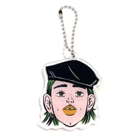 Image 1 of Face Keyring (Beret Girl)