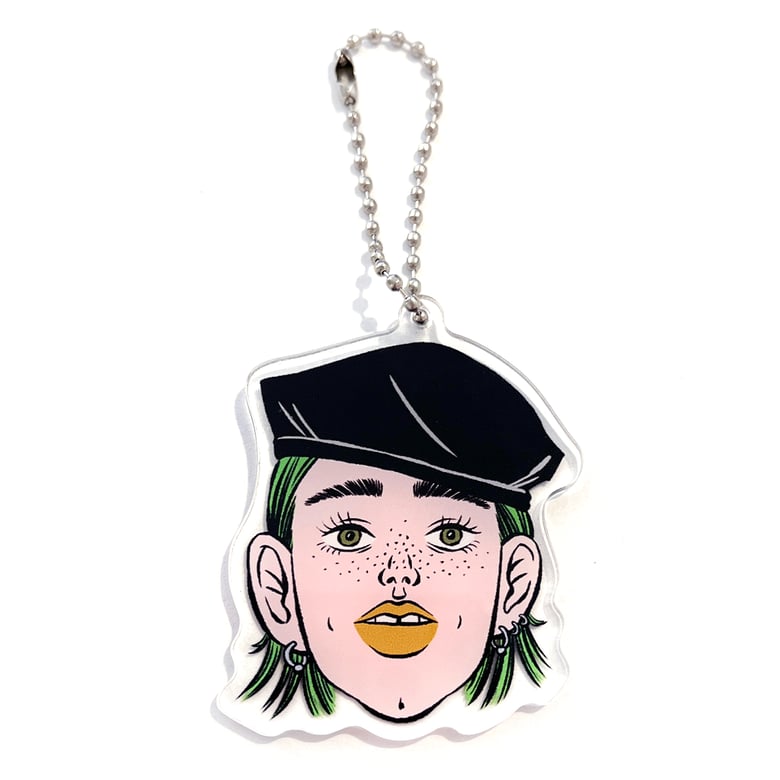 Image of Face Keyring (Beret Girl)