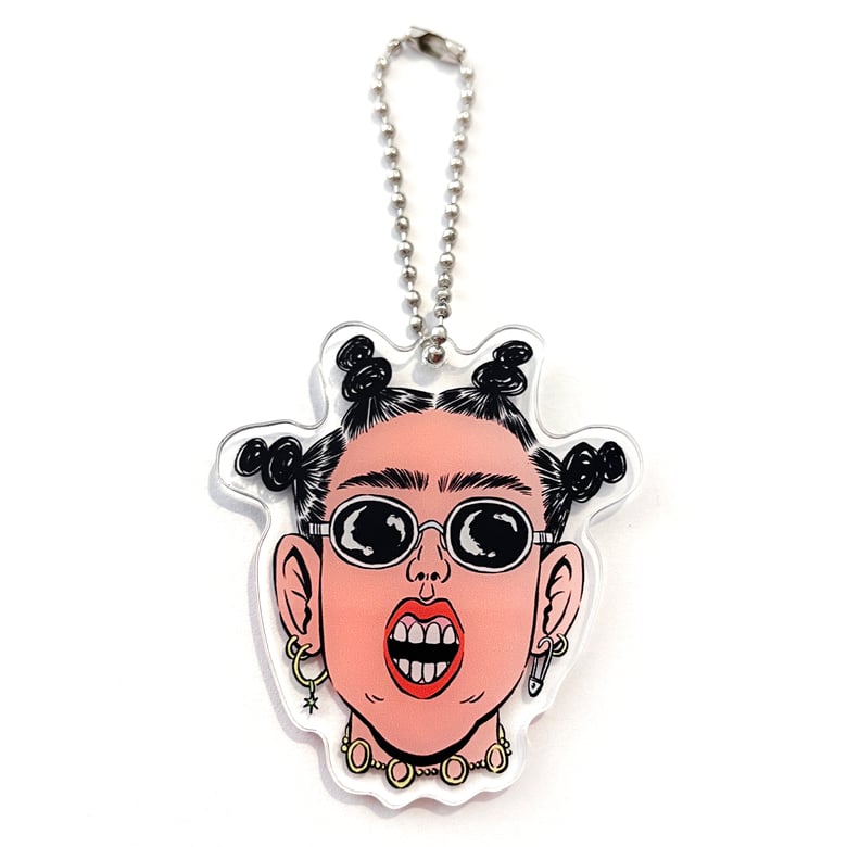 Image of Face Keyring (Rad Girl)