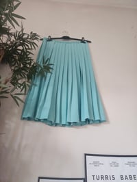Image 5 of Vintage turquoise blue pleated midi skirt UK 16