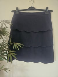 Image 4 of Vintage Navy blue tiered scallop skirt UK 8