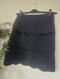 Image 5 of Vintage Navy blue tiered scallop skirt UK 8
