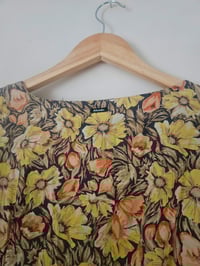 Image 4 of Vintage orange and yellow fitted floral button tea dress UK 10