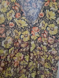 Image 5 of Vintage orange and yellow fitted floral button tea dress UK 10