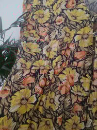 Image 6 of Vintage orange and yellow fitted floral button tea dress UK 10