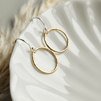 Image 3 of Two toned mixed metal circle earrings