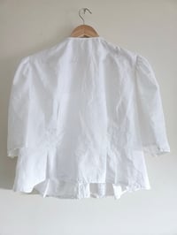 Image 4 of Vintage white lace embroidered puff sleeve blouse UK 12 14 