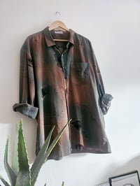 Image 1 of Vintage heavyweight oversized dyed shirt / dress UK 12 14 16 