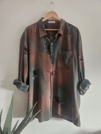 Image 2 of Vintage heavyweight oversized dyed shirt / dress UK 12 14 16 