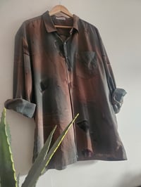 Image 3 of Vintage heavyweight oversized dyed shirt / dress UK 12 14 16 