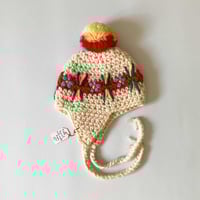 Image 1 of Bonnet pure laine fait main 0/6 mois années 60 stock neuf