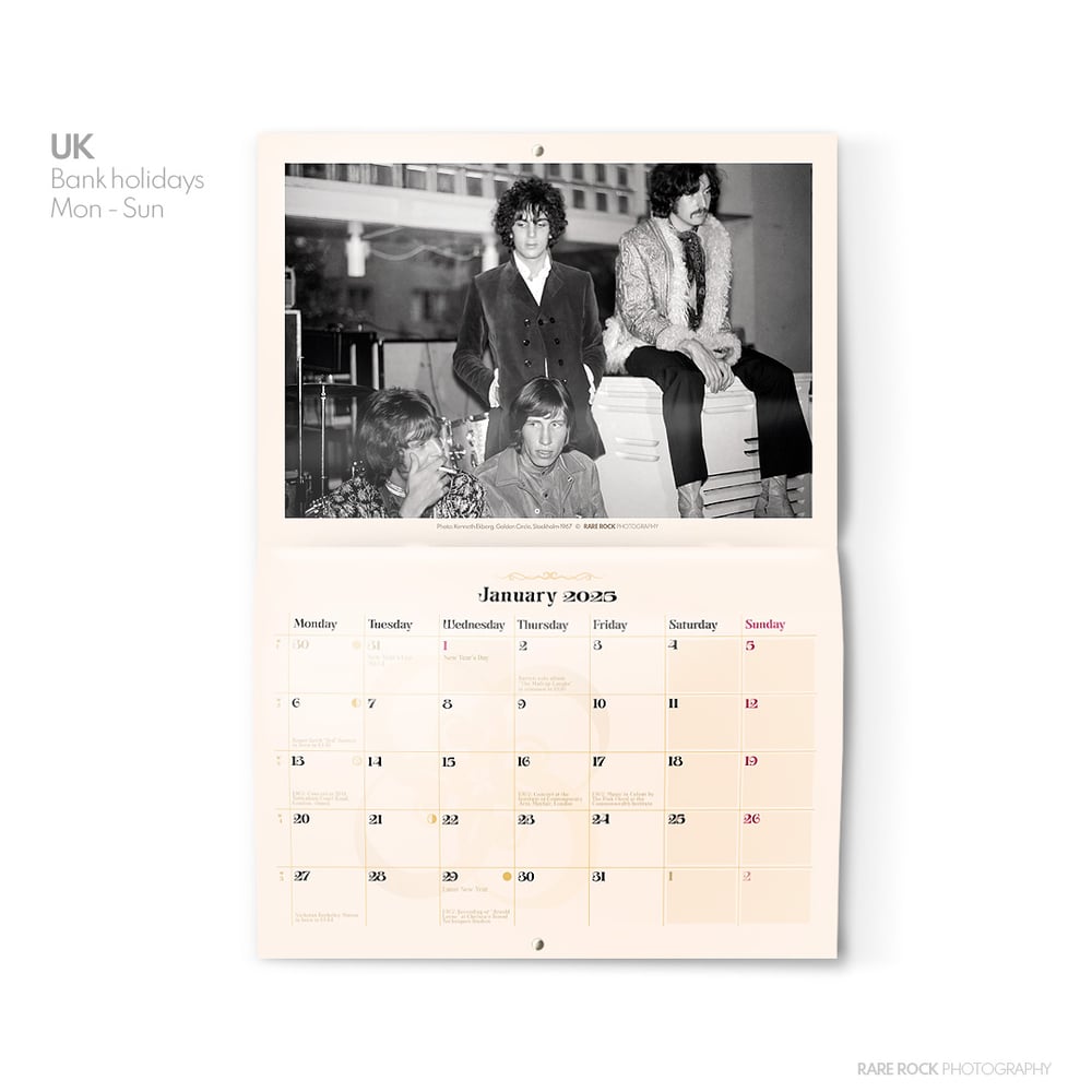 Pink Floyd 2025 Wall Calendar