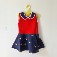 Image 1 of Robe cerises 12/18 mois stock neuf années 70 