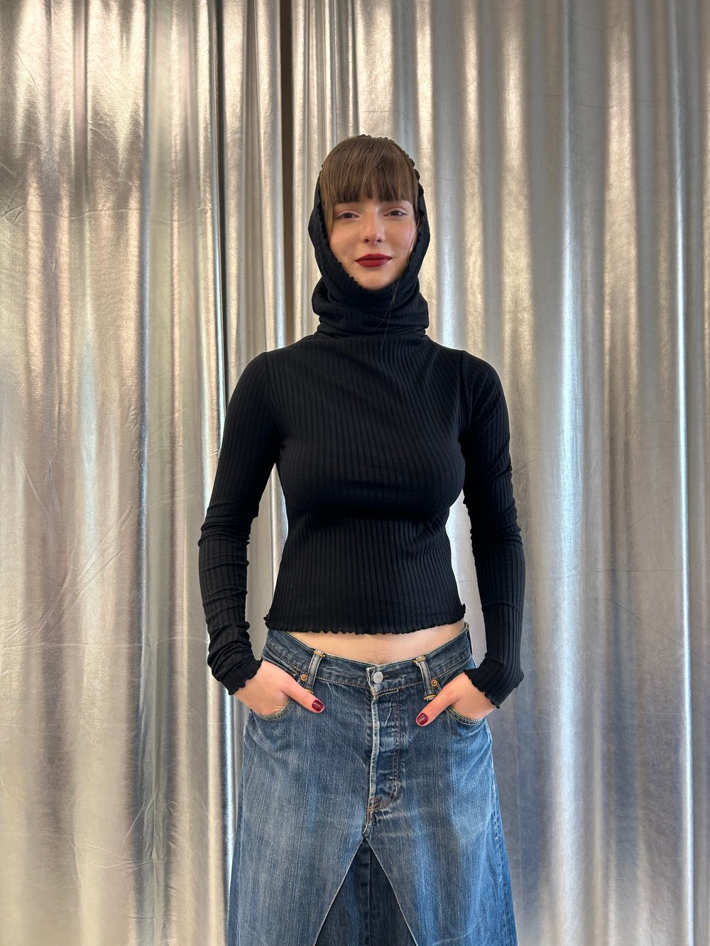 Very high turtleneck top long sleeve 