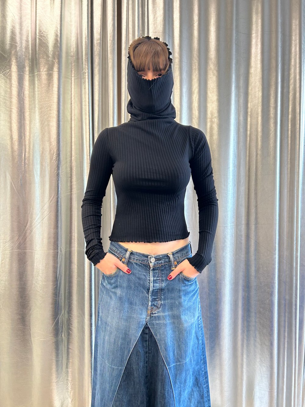 Very high turtleneck top long sleeve 