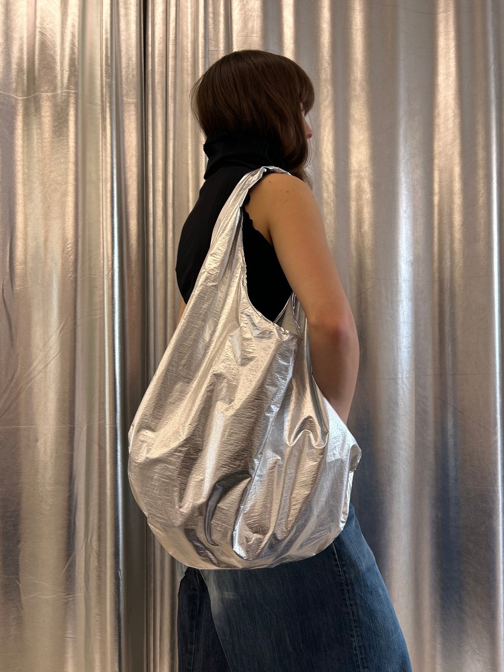 Silver hobo bag 