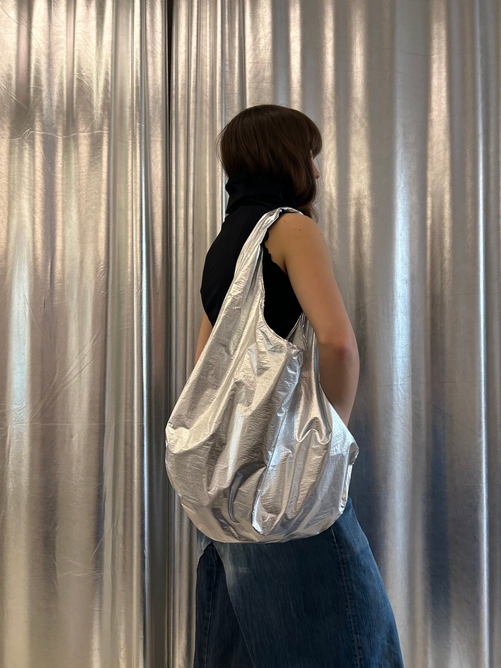 Silver hobo bag 