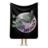 Image 1 of Zombie Unicorn Sherpa blanket